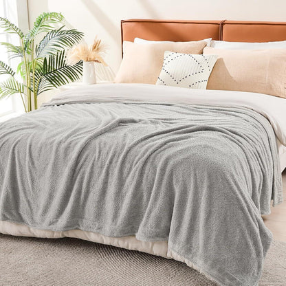 Musselin Baumwolle & Fleece Decke 200x230 cm Grau
