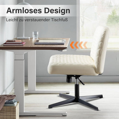 Bürostuhl ohne Armlehnen, Schreibtischstuhl ohne Rollen, Lesesessel