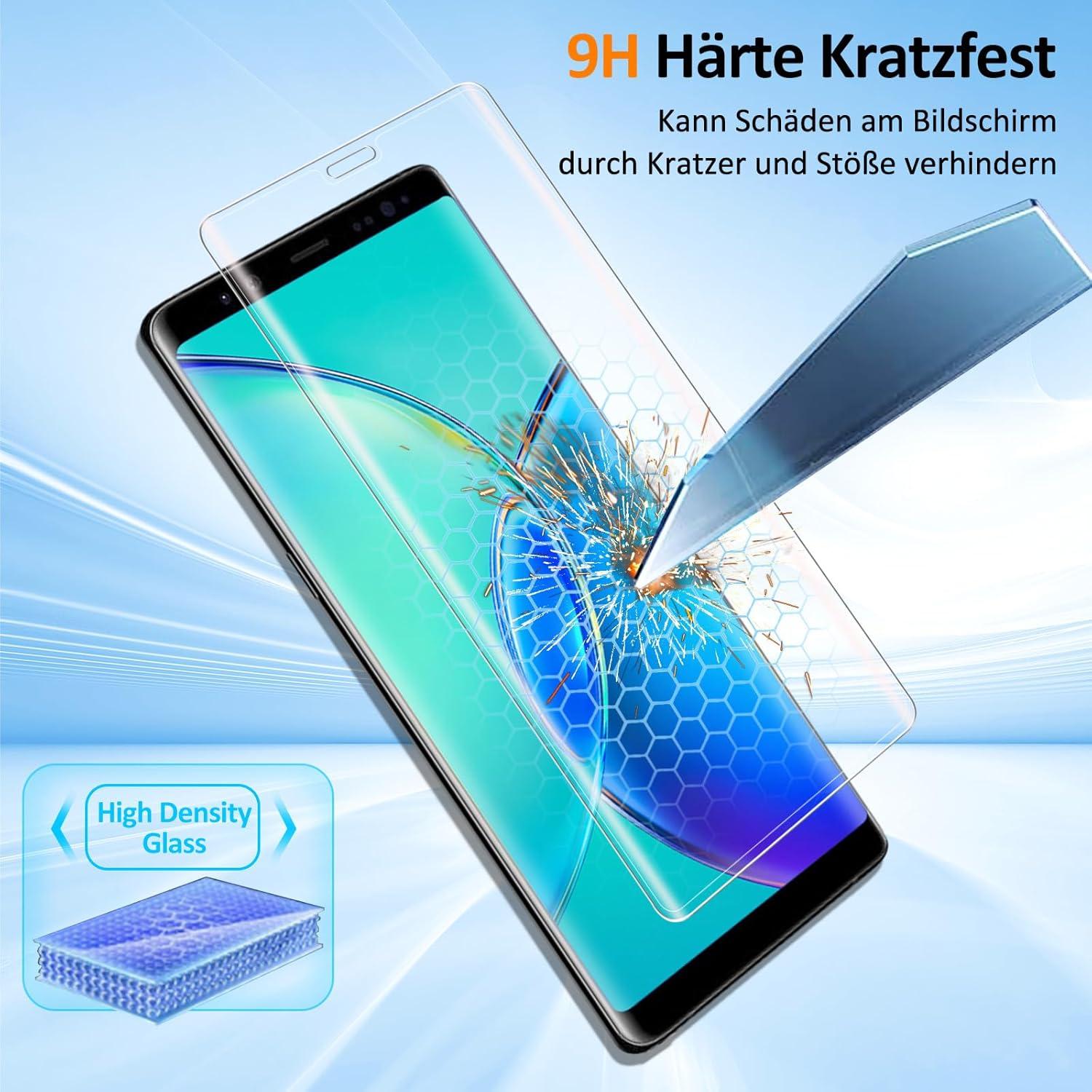 Panzer Schutzglas Samsung Galaxy Note 9 - 9H Härte, Kratzfest, Blasenfrei, Fingerabdruck-ID, Volle Abdeckung