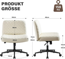 Ergonomischer Bürostuhl ohne Armlehnen, Höhenverstellbar