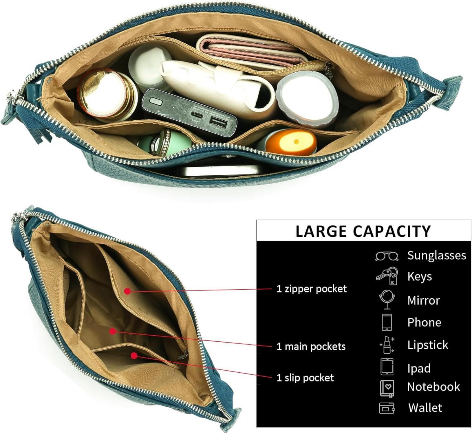 Moderne Damen Umhängetasche Grün Vegan Leder