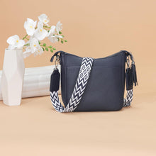Blau Crossbody Damenhandtasche Mittelgroß Vegan Leder