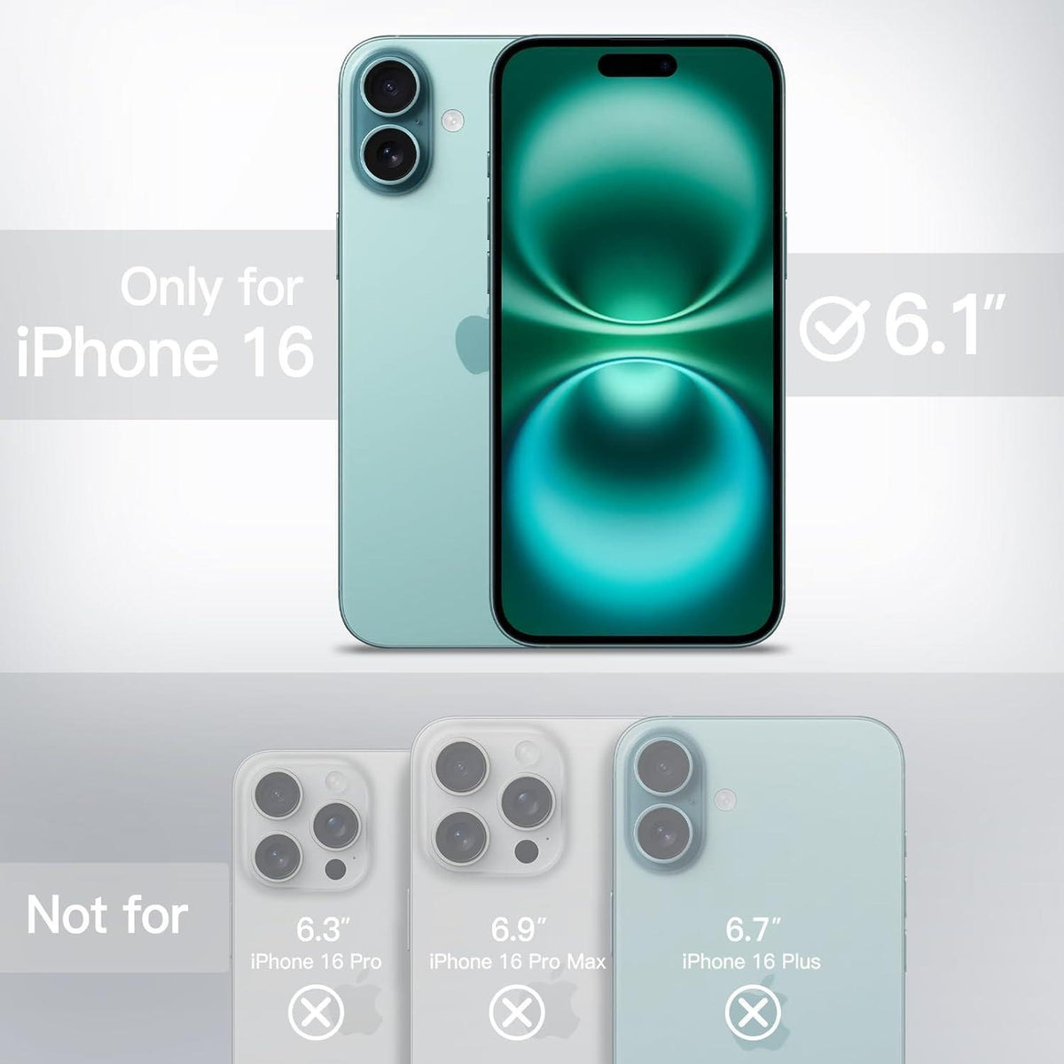 iPhone 16 Hülle matt transluzent blaugrün stoßfest