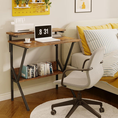 Kleiner Schreibtisch mit Regal 70x48cm Arbeitszimmer Schlafzimmer