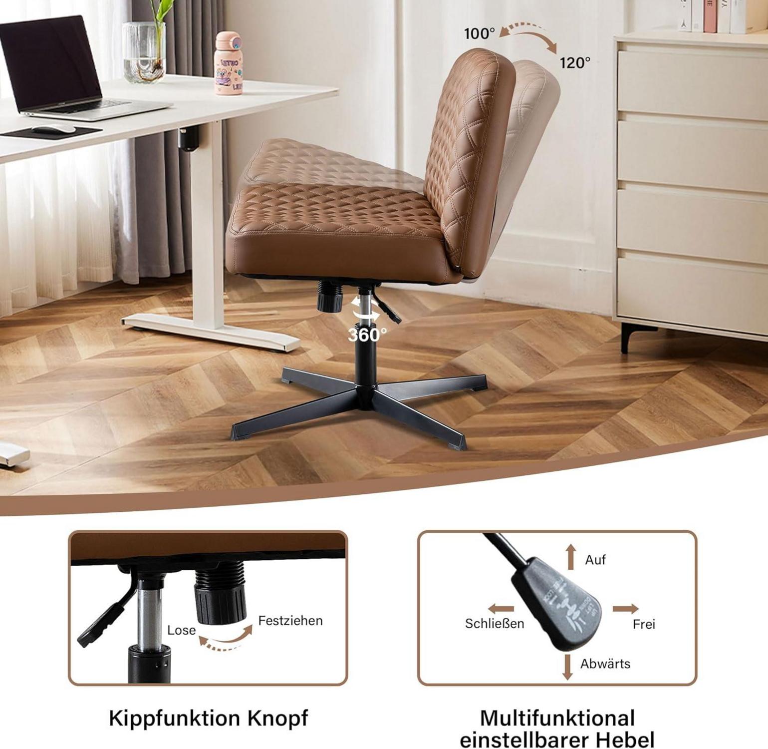 Ergonomischer Bürostuhl ohne Rollen Lesesessel mit Wippfunktion