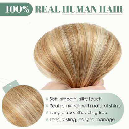 Clip in Echthaar Extensions #12/613 Blond 20cm - 8 Stück
