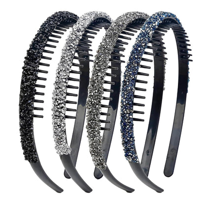 Strass Haarreifen 4er Set Damen Glitzernde Kristall Stirnband mit