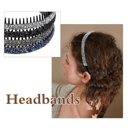 Strass Haarreifen 4er Set Damen Glitzernde Kristall Stirnband mit
