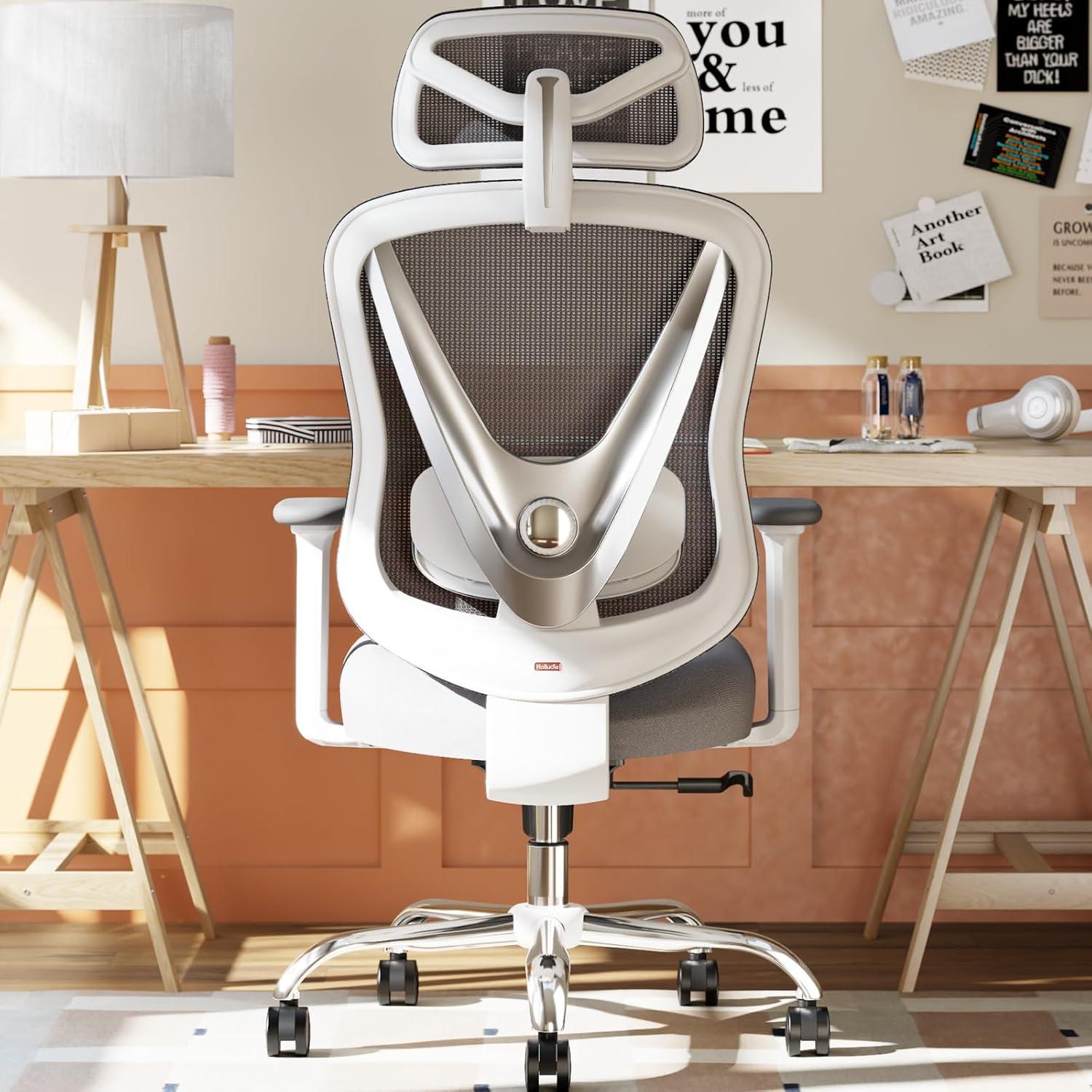 Ergonomischer Bürostuhl mit 3D Lendenstütze und verstellbaren