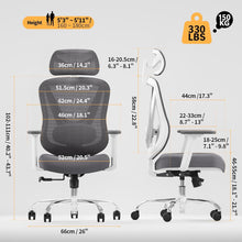 Ergonomischer Bürostuhl mit 3D Lendenstütze und