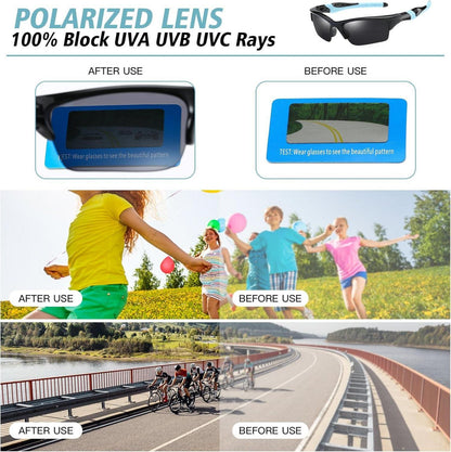 Kinder Sport Sonnenbrille für Jungen Mädchen polarisiert UV-Schutz