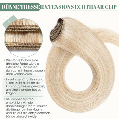 Echthaar Clip ins Extensions #18/613 Blond 35cm - 8 Stück