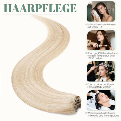Echthaar Clip ins Extensions #18/613 Blond 35cm - 8 Stück