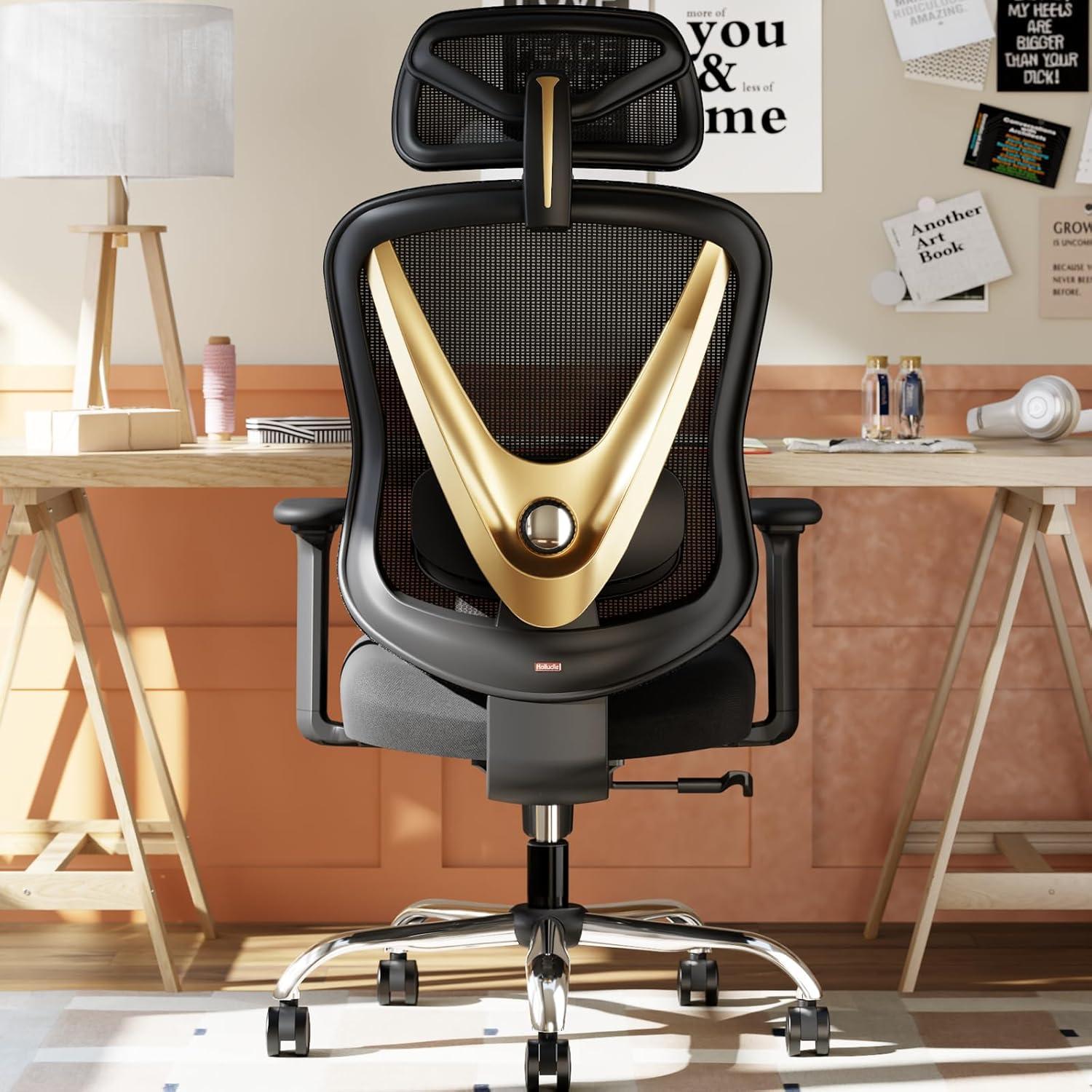 Ergonomischer Bürostuhl mit 3D Lendenstütze und verstellbarer