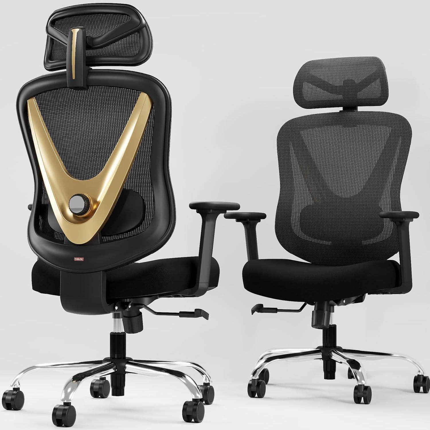 Ergonomischer Bürostuhl 3D Lendenstütze 3D Armlehnen V-Rücken Design