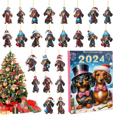 Weihnachtsbaum Welpe Anhänger Adventskalender 2024 24-Tage Countdown