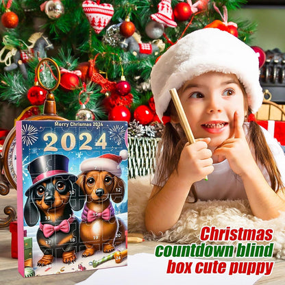 Weihnachtsbaum Welpe Anhänger Adventskalender 2024 24-Tage Countdown