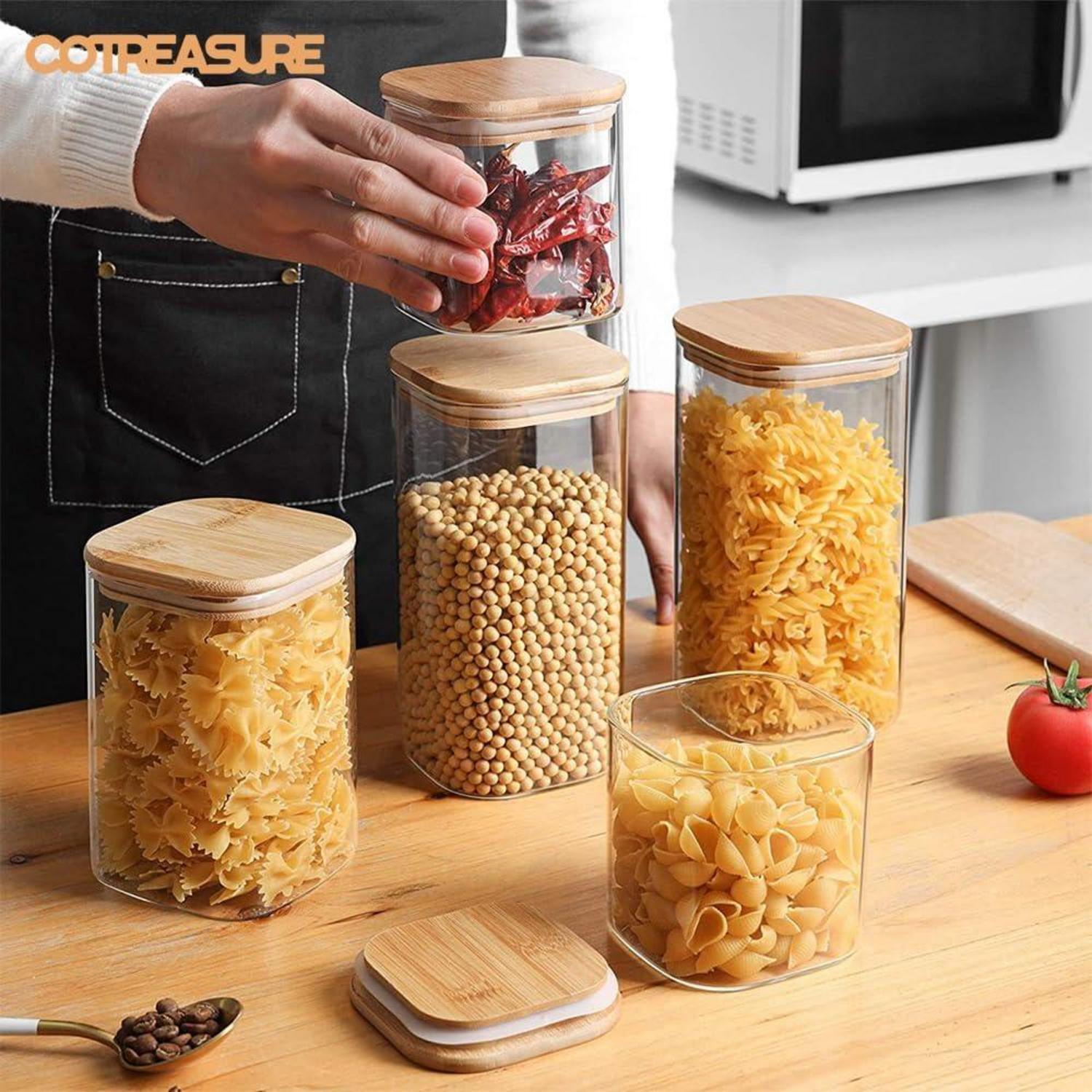 Vorratsgläser Set 8-tlg. Luftdicht Glasbehälter Spaghetti Aufbewahrung