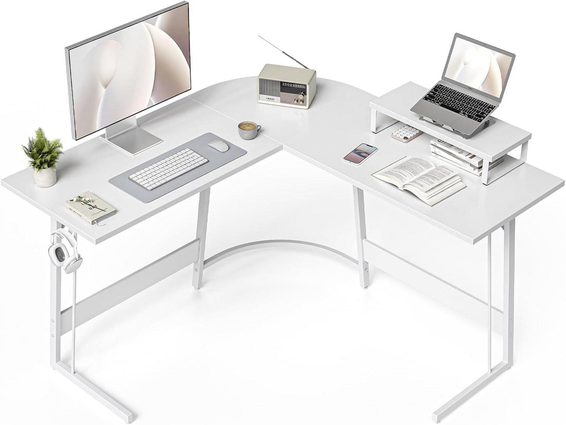 Gaming Eckschreibtisch 120x120 cm L-Form Monitorständer