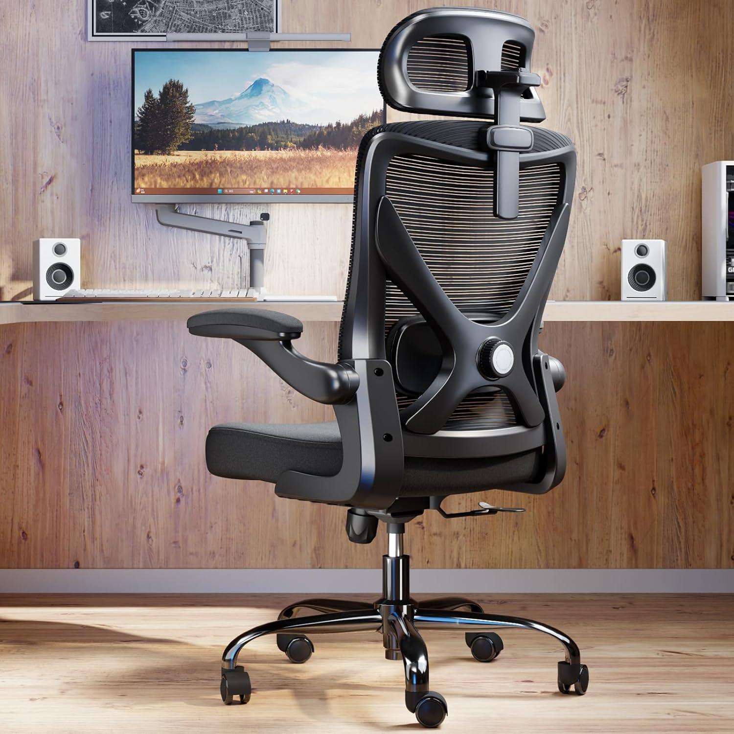 Ergonomischer Gaming-Bürostuhl mit Lendenwirbelstütze und Kopfstütze