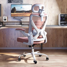 Ergonomischer Bürostuhl mit Lendenwirbelstütze und Netzgewebe - Rosa