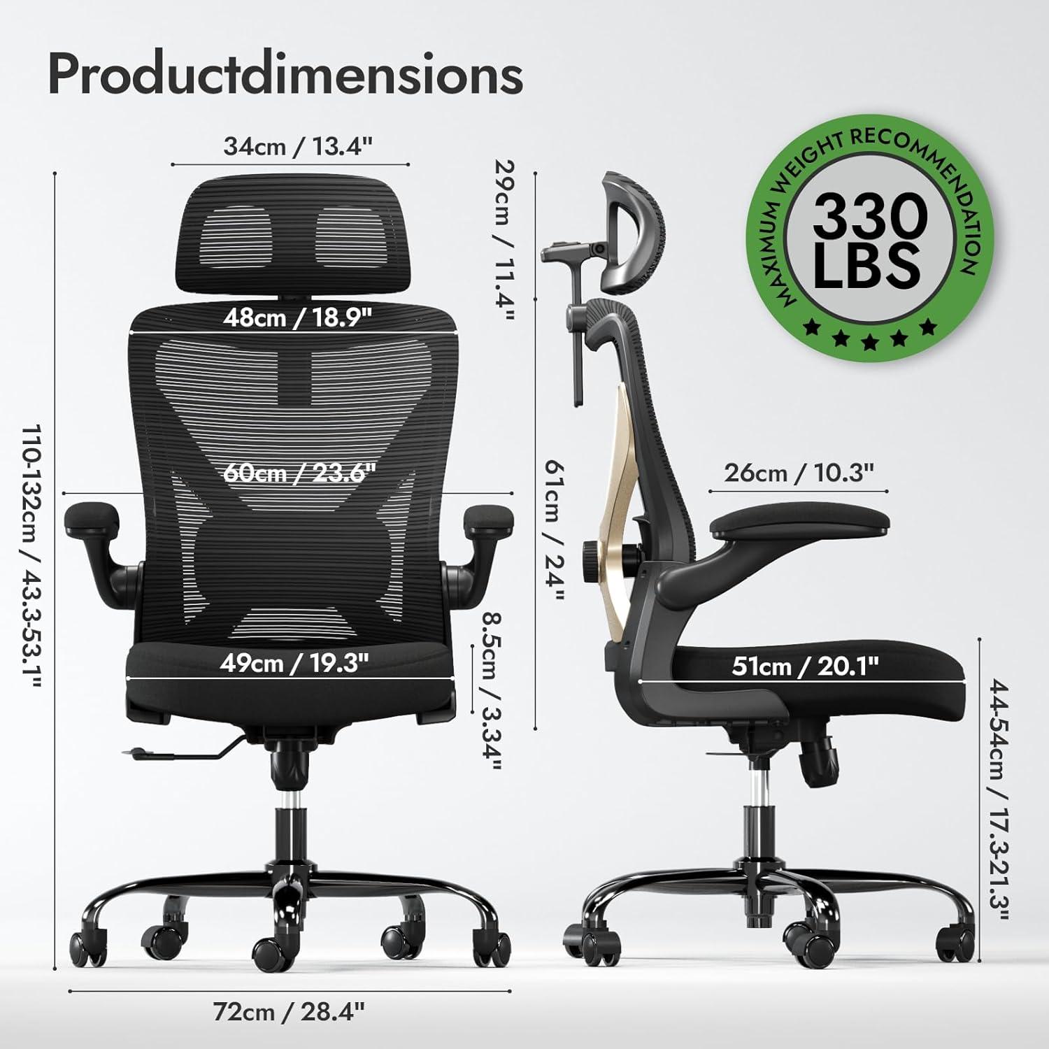 Ergonomischer Bürostuhl mit Lendenwirbelstütze und