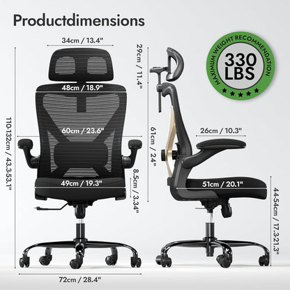 Ergonomischer Bürostuhl mit Lendenwirbelstütze und