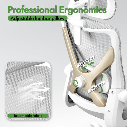 Ergonomischer Bürostuhl mit Lendenwirbelstütze und Kopfstütze