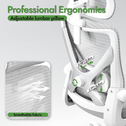 Ergonomischer Bürostuhl mit Lendenwirbelstütze und Kopfstütze
