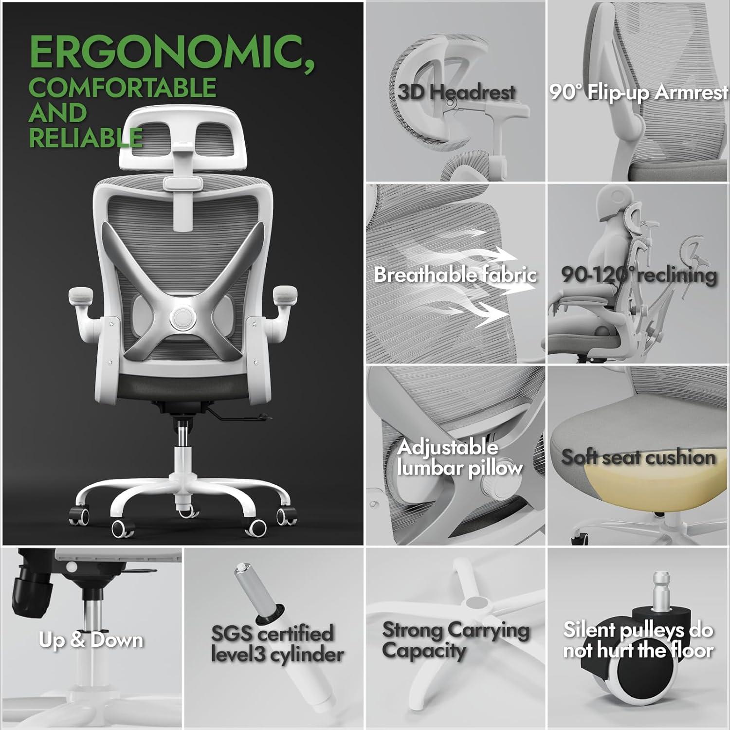 Ergonomischer Bürostuhl mit Lendenwirbelstütze und