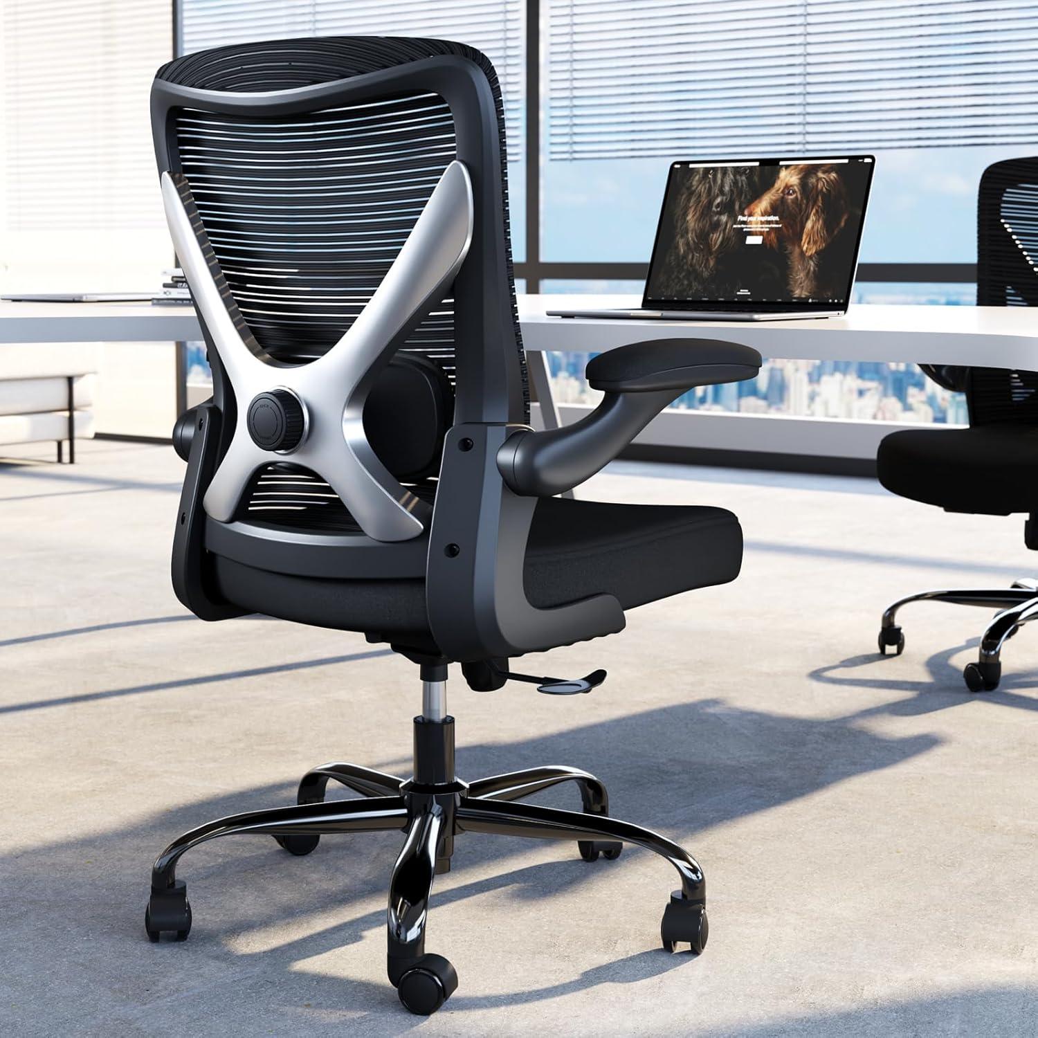 Ergonomischer Bürostuhl mit Lendenwirbelstütze und Mesh-Sitz für lange Stunden