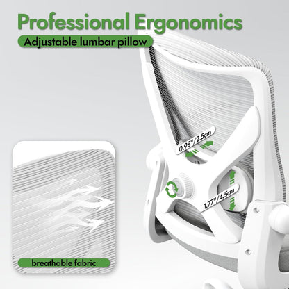 Ergonomischer Bürostuhl mit Lendenwirbelstütze, Grau
