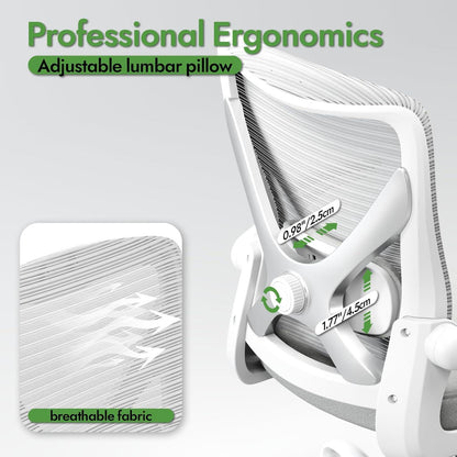 Ergonomischer Bürostuhl mit LendenwirbelstützeMesh-Stuhl für lange