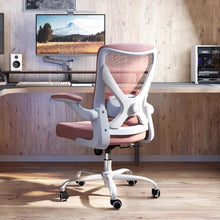 Ergonomischer Bürostuhl mit Lendenwirbelstütze Mesh Rosa