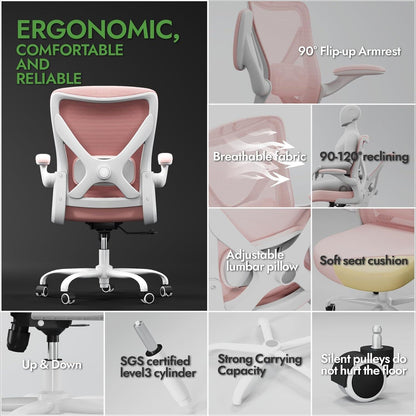 Ergonomischer Bürostuhl mit Lendenwirbelstütze und atmungsaktivem