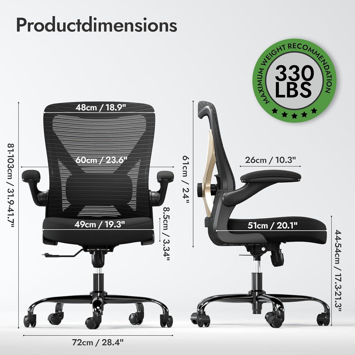Ergonomischer Bürostuhl mit Lendenwirbelstütze und