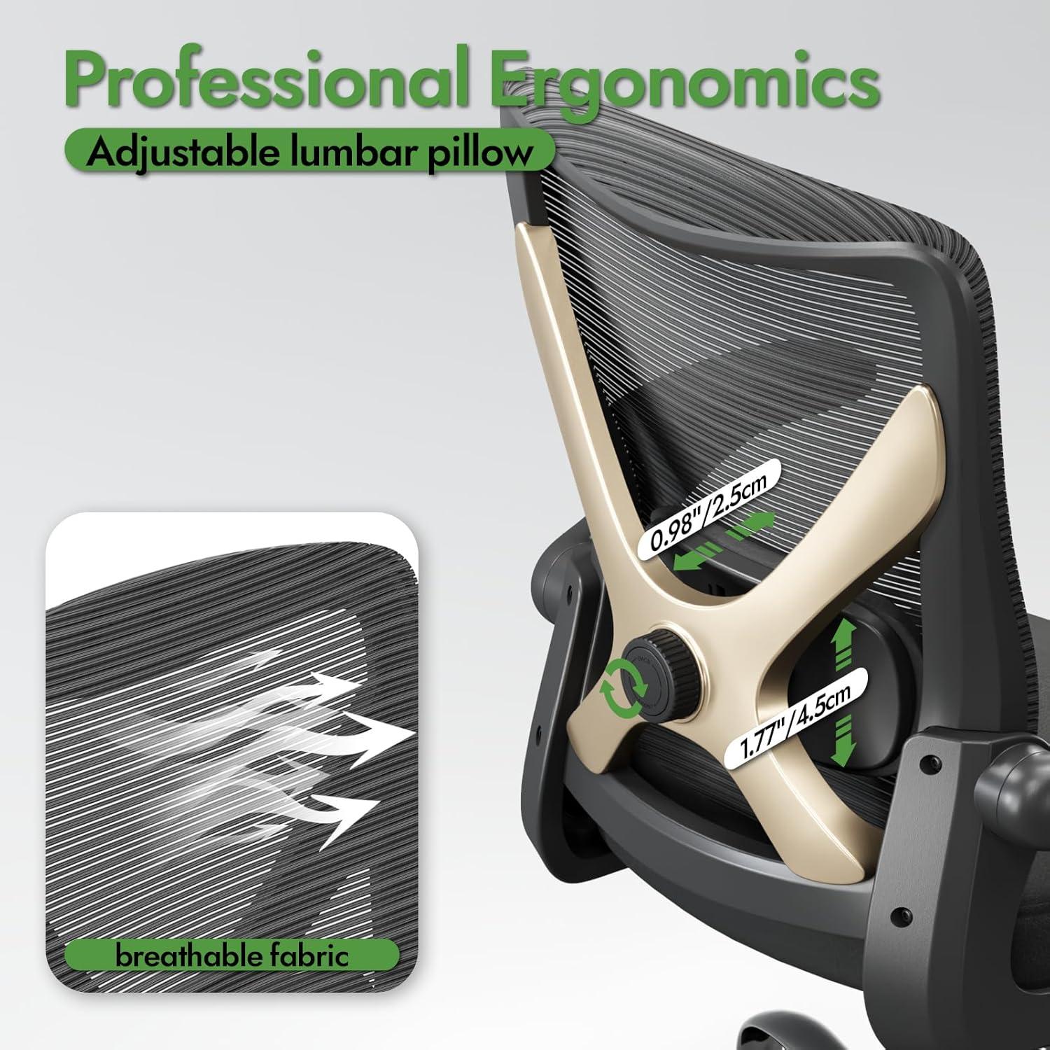 Ergonomischer Bürostuhl mit Lendenwirbelstütze Mesh-Gaming-Stuhl