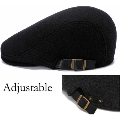Schiebermütze Herren Flatcap Schwarz – Bequeme Baskenmütze