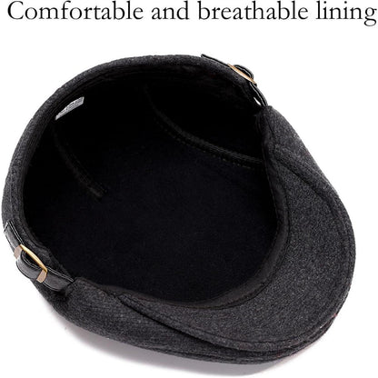 Schiebermütze Herren Flatcap Schwarz – Bequeme Baskenmütze