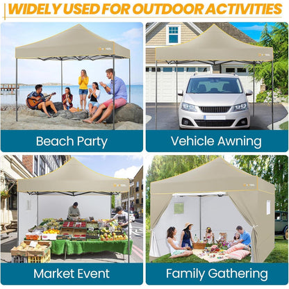 Faltpavillon 3x3 mit Seitenwänden, wasserdicht und