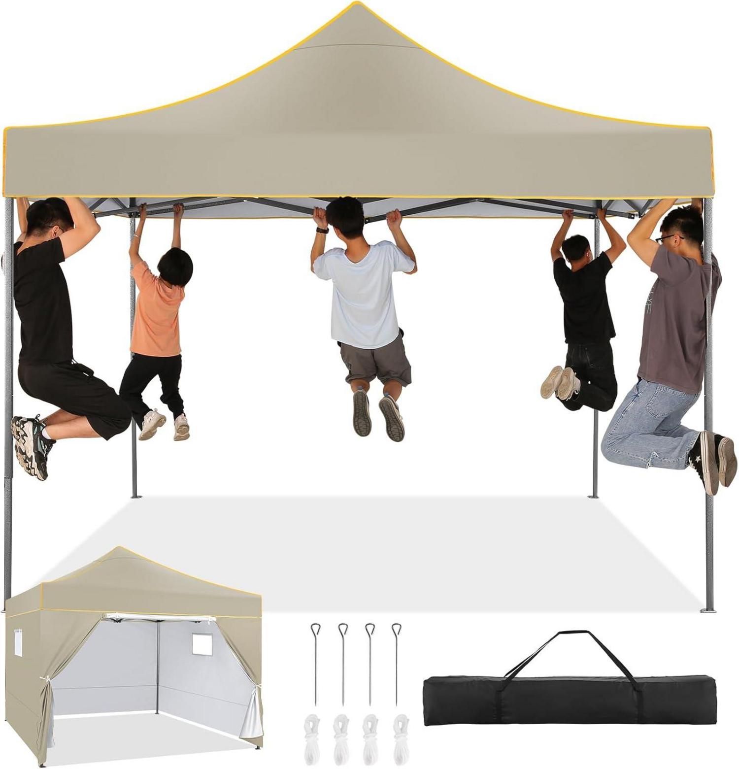 Faltpavillon Wasserdicht Stabil Winterfest 3x3 mit Seitenwänden UV