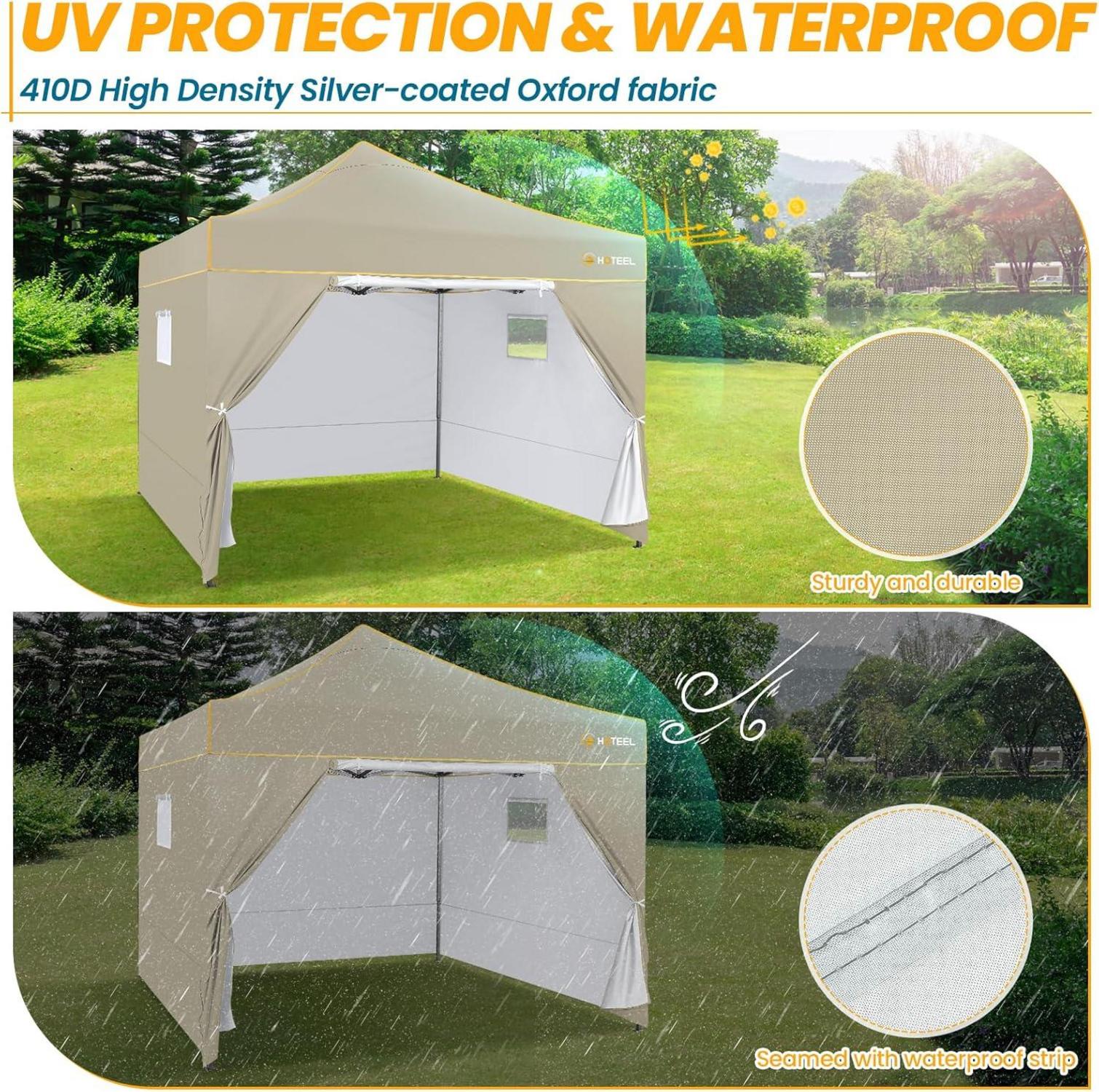Faltpavillon 3x3 Wasserdicht Stabil Winterfest Pop Up Pavillon mit 4