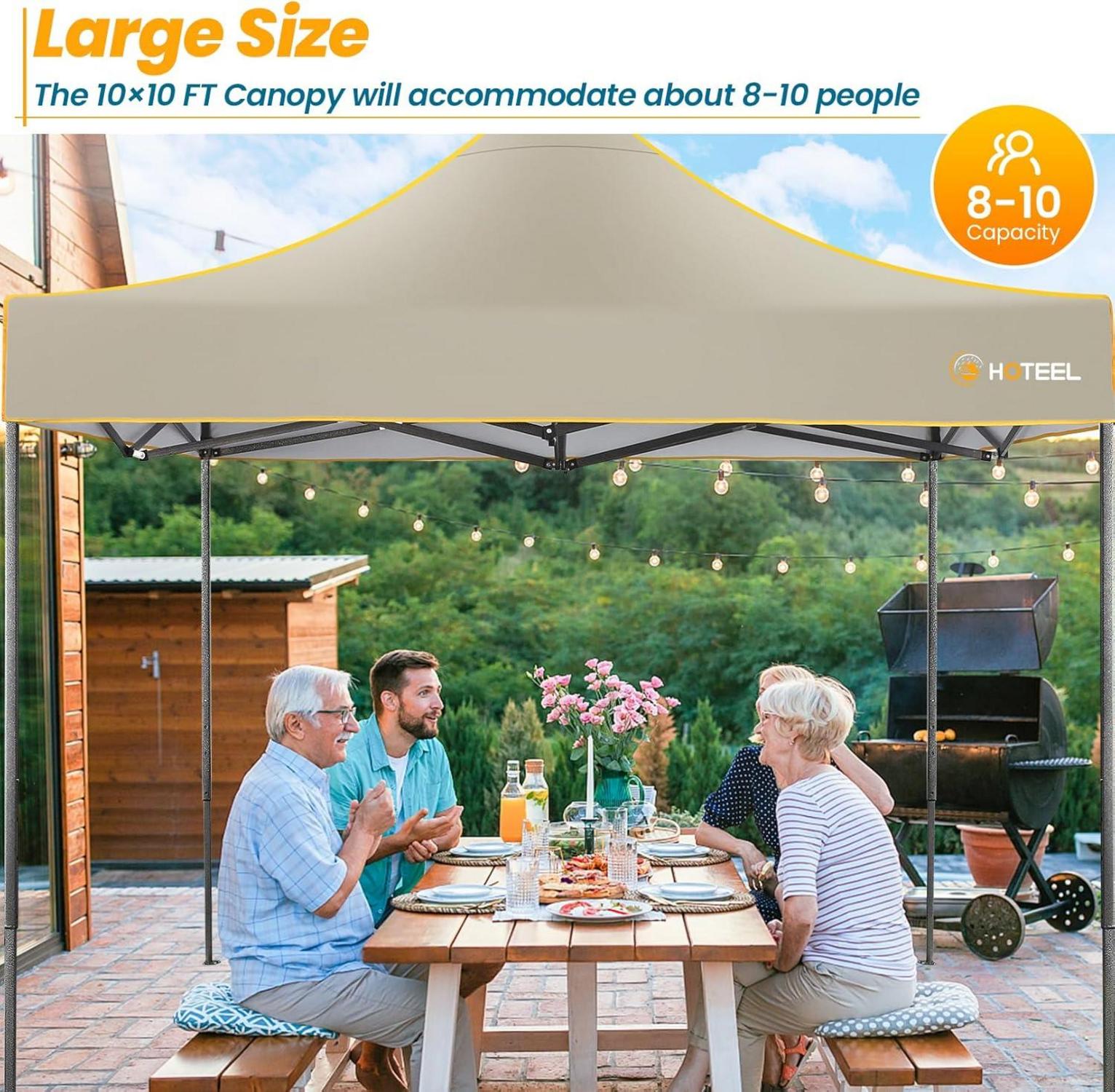 HOTEEL Faltpavillon 3x3 Wasserdicht mit 4 Seitenwänden, UV-Schutz 50+, Stabil & Winterfest