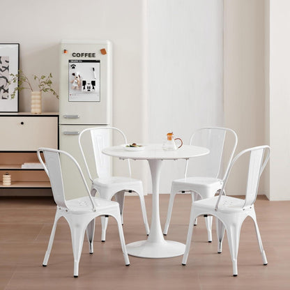 Moderner runder Esstisch weiß 80cm – Ideal für kleine Räume
