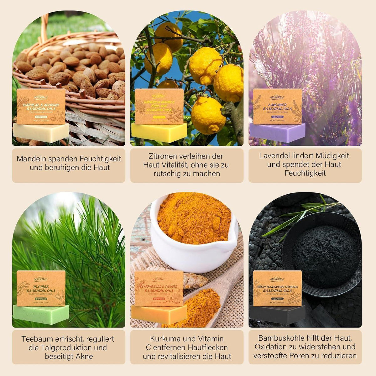 Naturseifen Geschenkset | Bio Bade Seife mit ätherischen Ölen