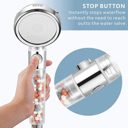 Handbrause mit Hochdruck & 3 Modi – Wasserfilter für weiche Haut