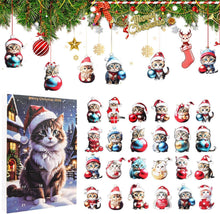 Weihnachtsbaum Katzen Anhänger Adventskalender 2024 Cartoon-Stil Acryl