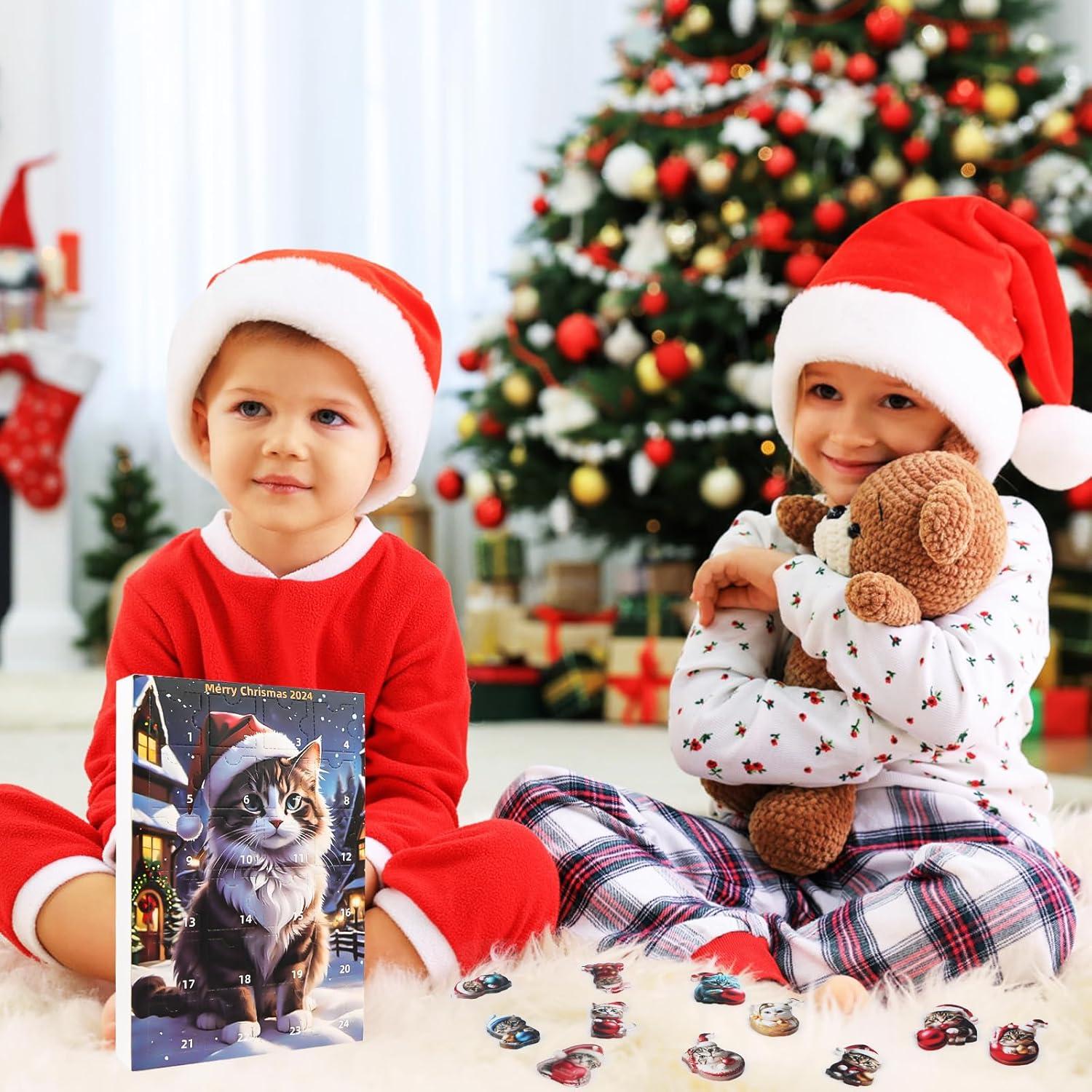 Weihnachtsbaum Katzen Anhänger Adventskalender 24-Tage-Countdown-Kalender