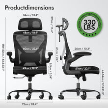 Ergonomischer Bürostuhl mit Lendenwirbelstütze, Netz und