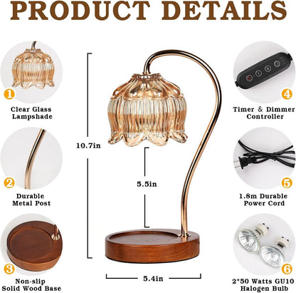 Dimmbare Kerzenwärmer Lampe mit Timer und Vintage Design